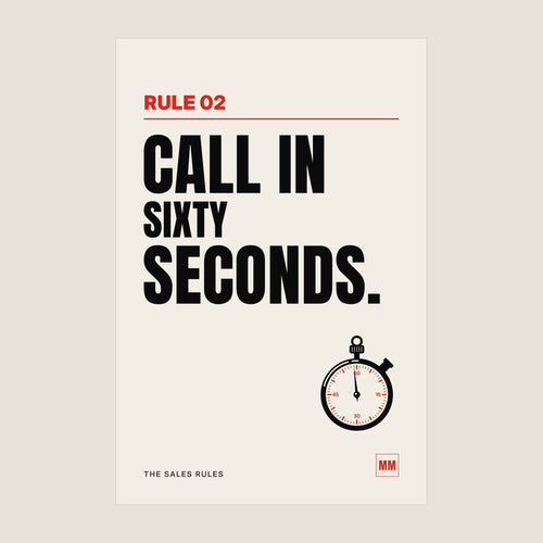 Call in Sixty Seconds sales poster, Rule 02, unframed matte print