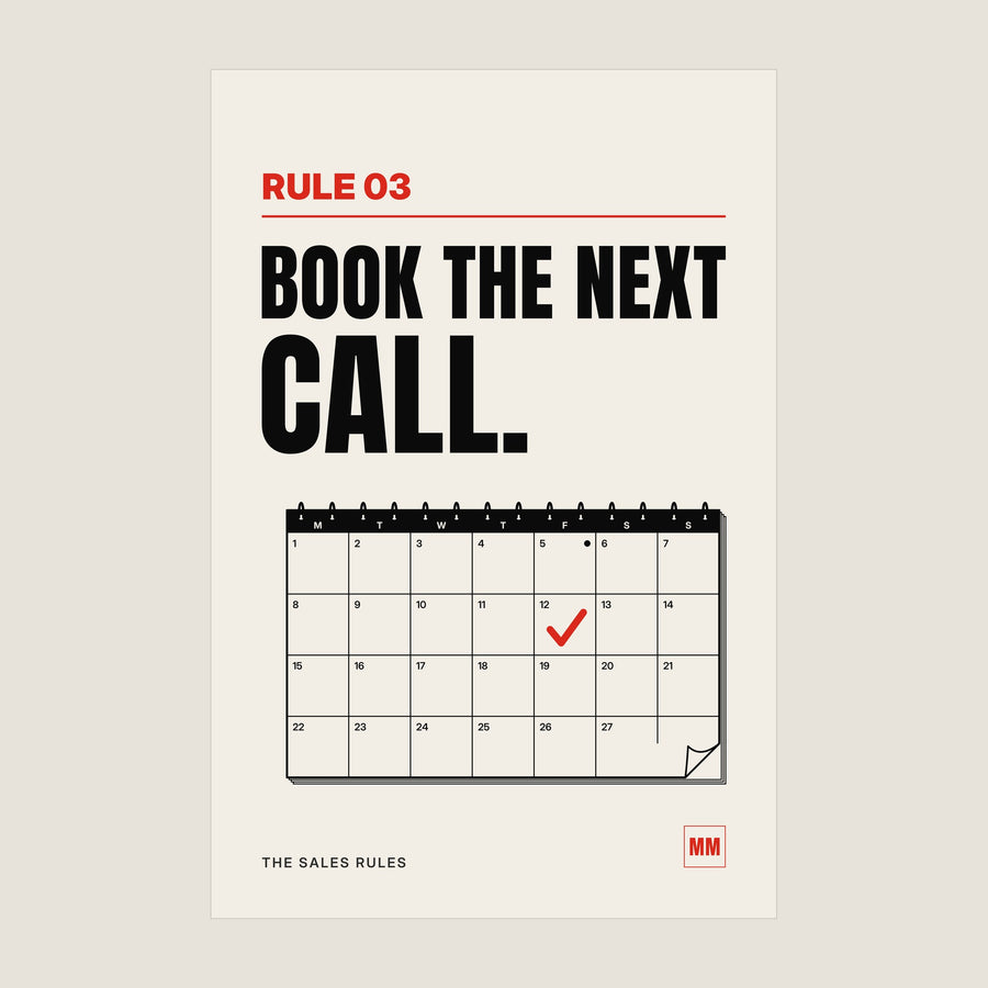 Book the Next Call sales poster, Rule 03, unframed print on museum-grade matte paper